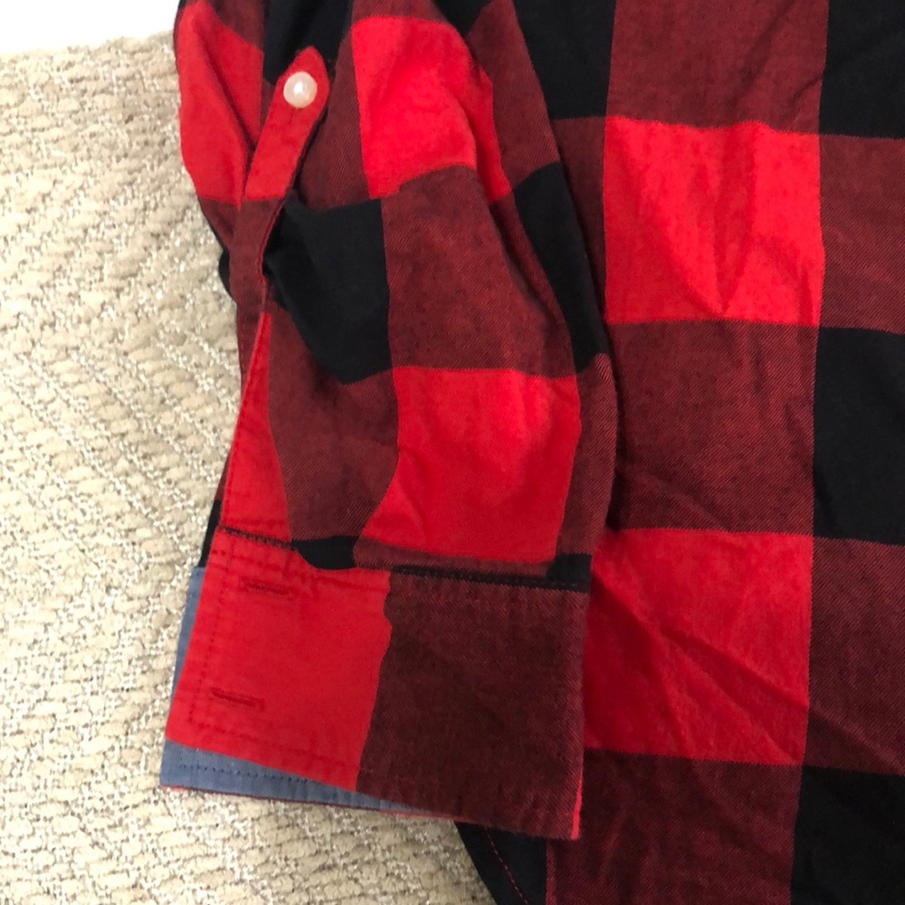 Tommy Hilfiger Red and Black Casual Button Down Shirt - Picture 5 of 8